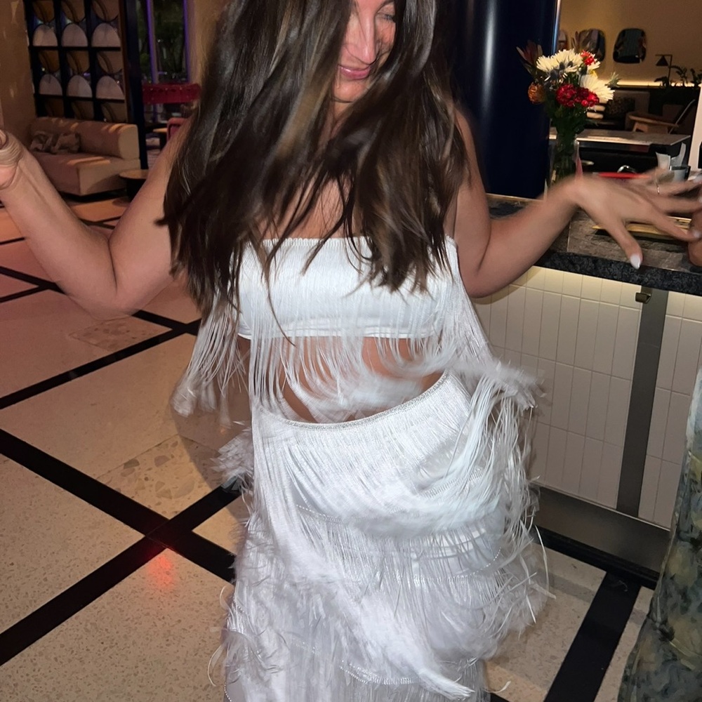 Showpo Fringe White 2 Piece Set